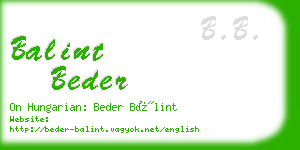 balint beder business card